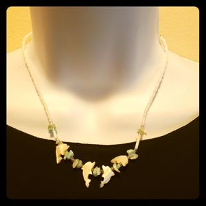 Women's or girls BOHO shell dolphin necklace